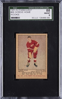 1951-52 Parkhurst #66 Gordie Howe Rookie Card – SGC NM-MT 8